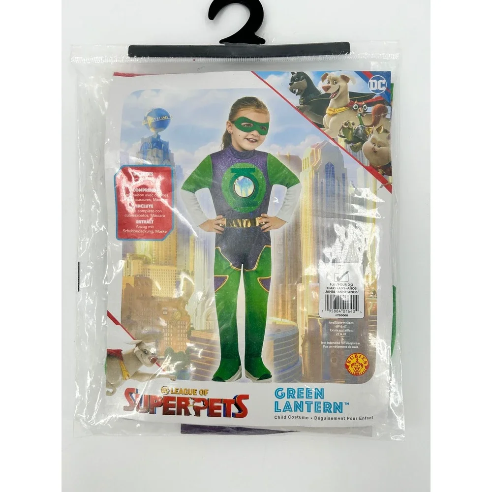 Rubies DC League of SuperPets Green Lantern Costume Toddler 2T Jumpsuit Mask NEW